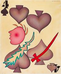 Jose de Guimares, (Portuguese, b. 1939), Four of Spades, 1984