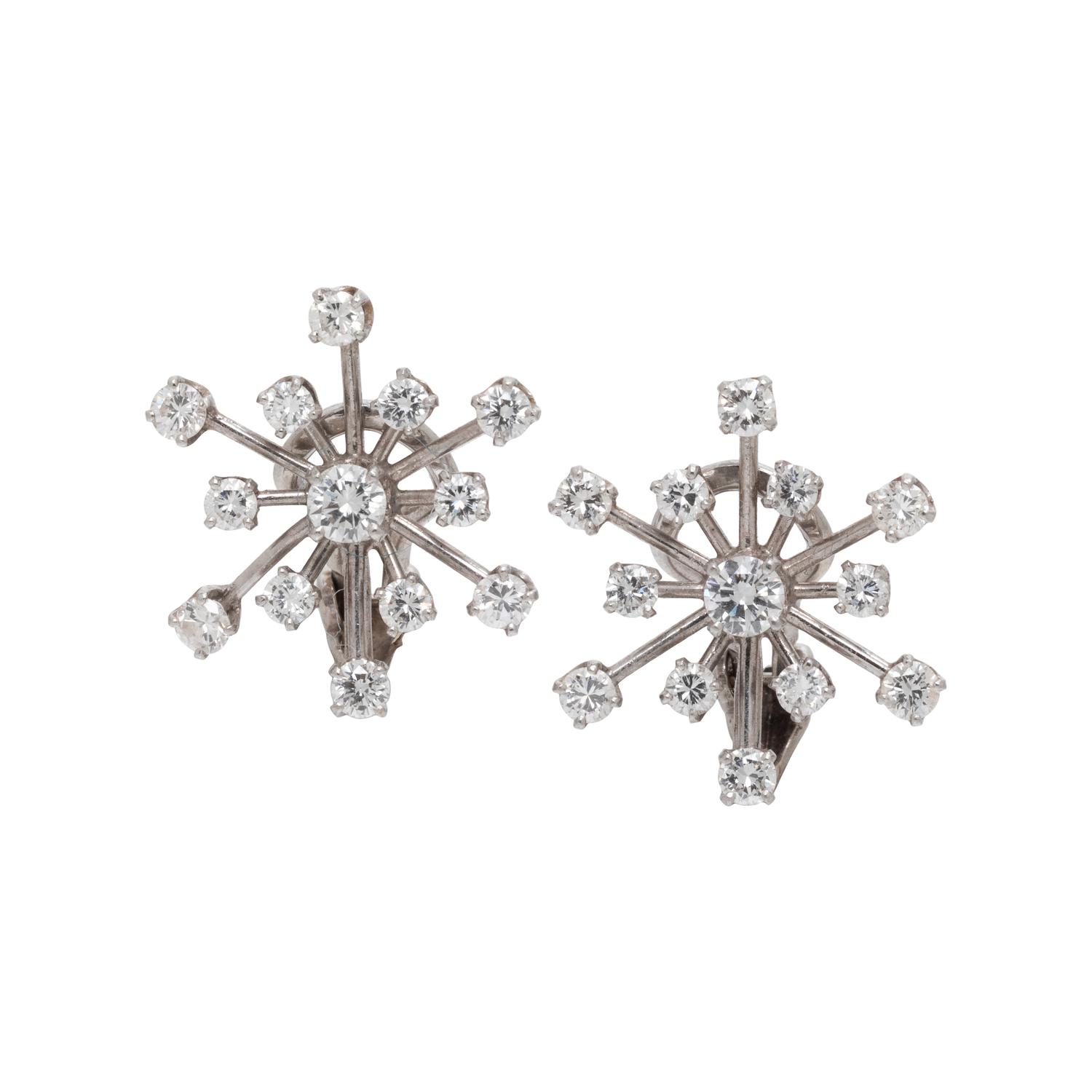 WHITE GOLD AND DIAMOND EARCLIPS