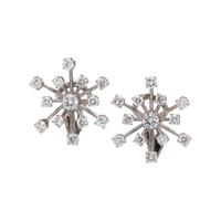 WHITE GOLD AND DIAMOND EARCLIPS