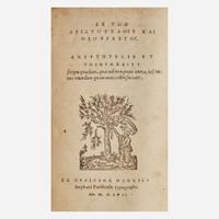 [Early Printing] [Aristotle] [Estienne, Henri] Aristotelis et Theophrasti...