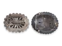 Navajo Silver and Turquoise Belt Buckle AND Pin / Brooch