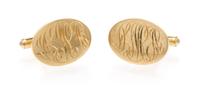 A Pair of 14 Karat Yellow Gold Cufflinks. 8.90 dwts.