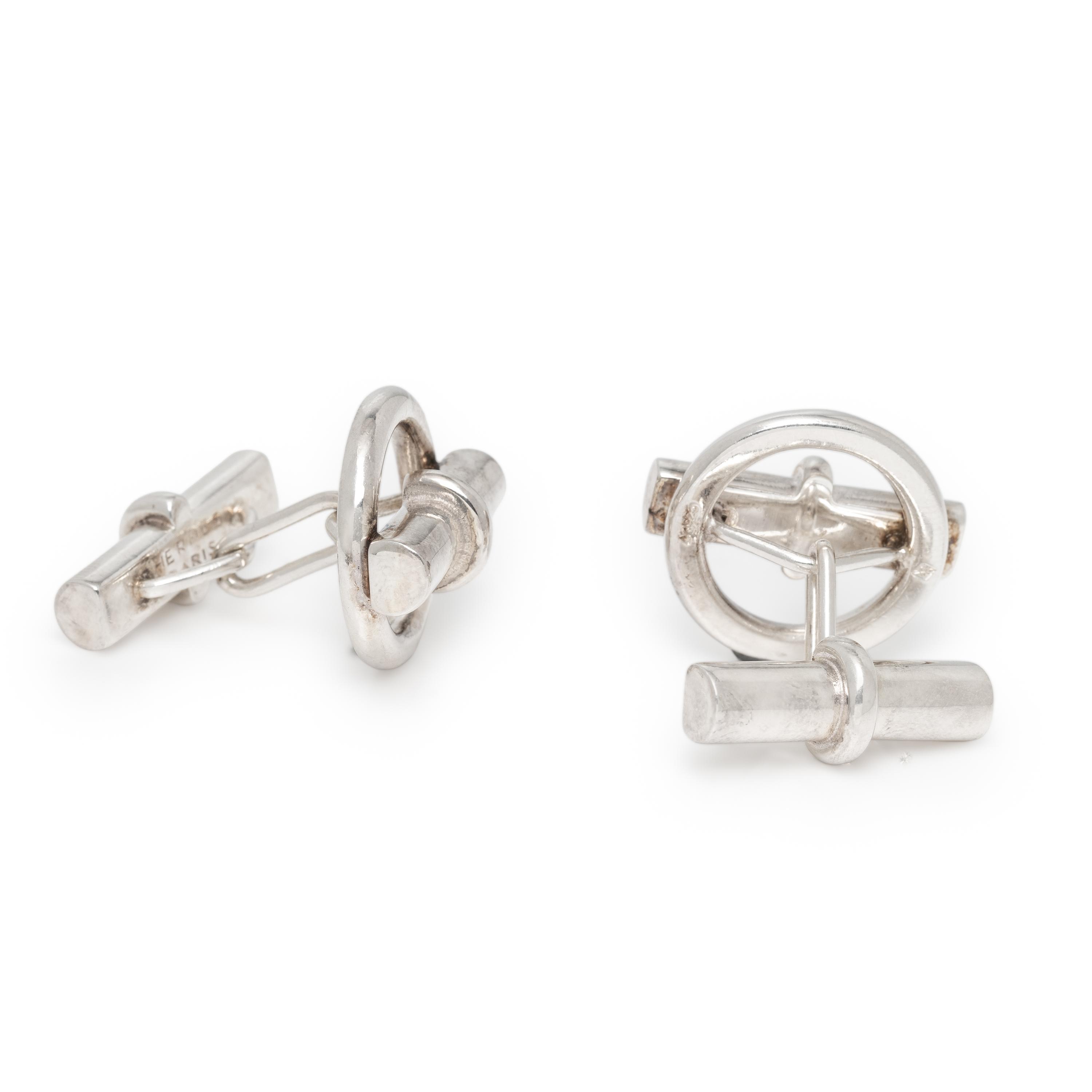 Hermès, Sterling Silver Cufflinks