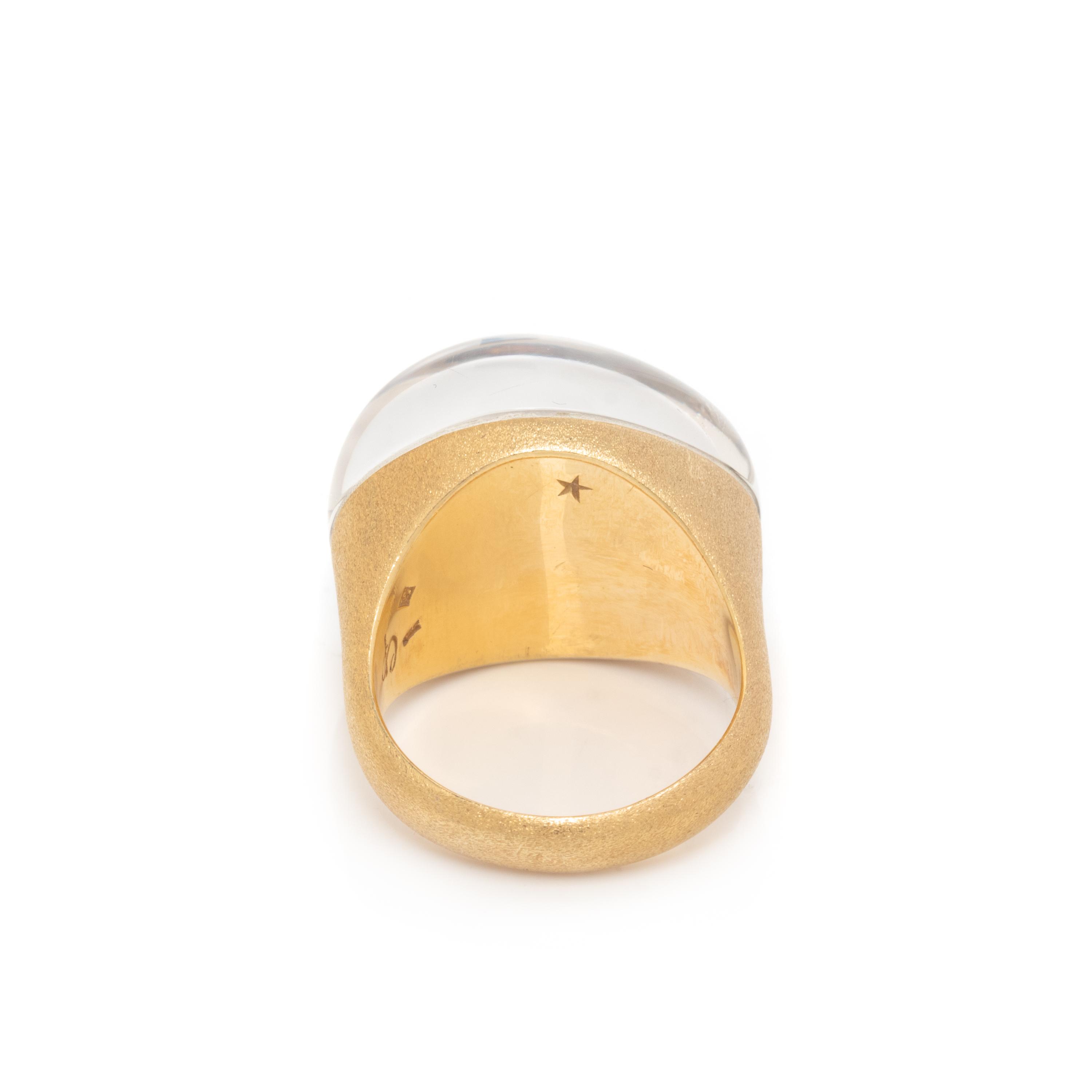 H. STERN, ROCK CRYSTAL AND YELLOW GOLD 'GOLDEN STONES' RING