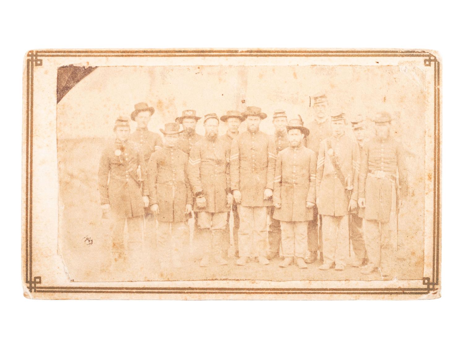 [CIVIL WAR]. CDV of a group of Union soldiers.