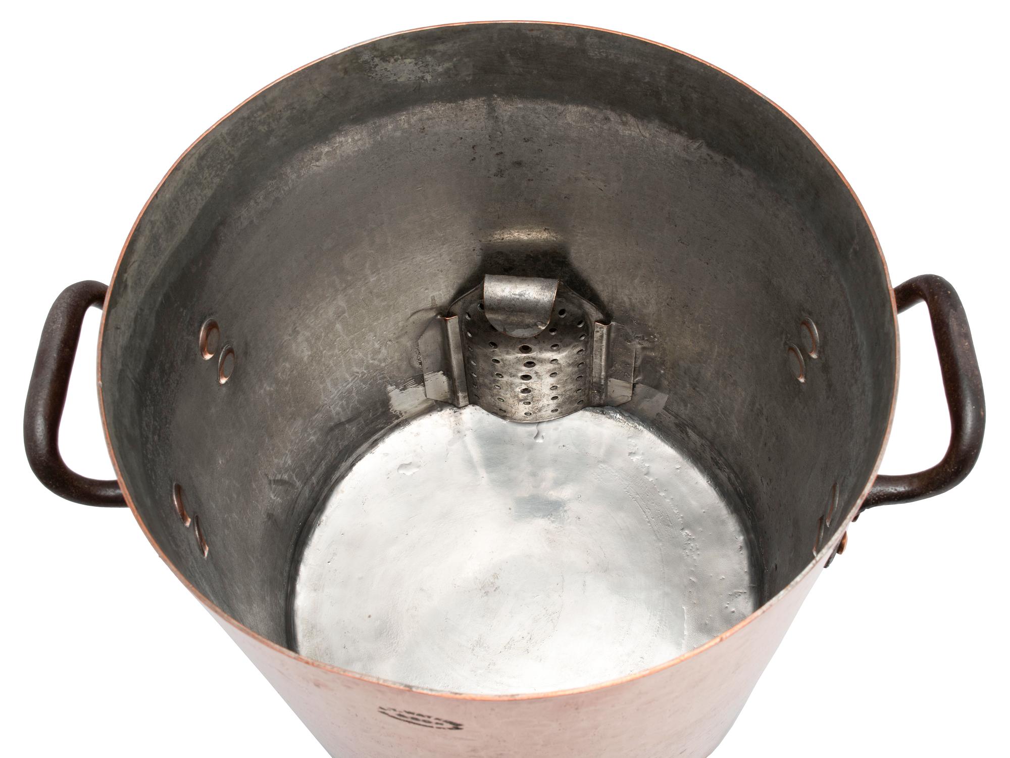An American Copper Stock Pot with Cover and Faucet