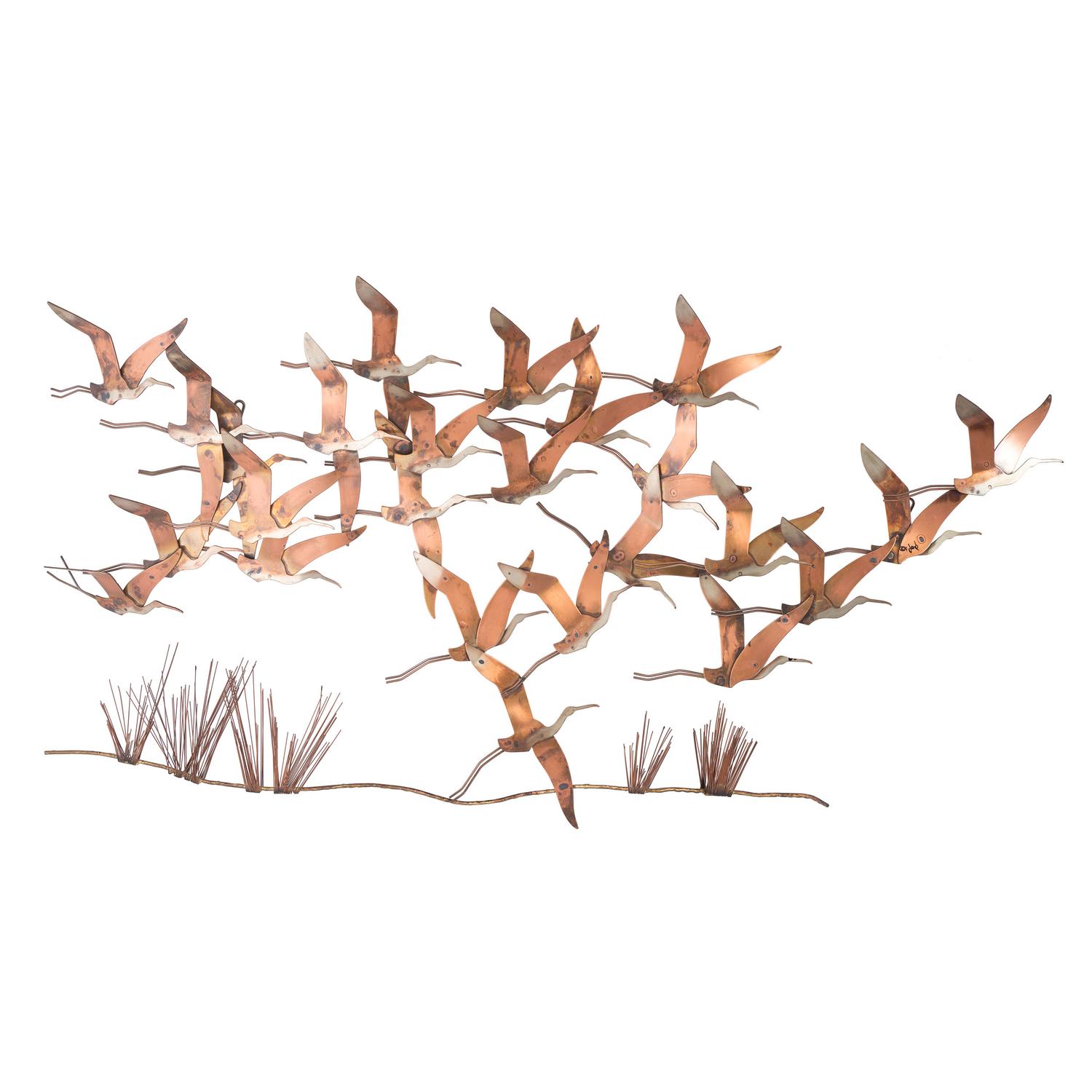 Curtis Jere Birds in Flight Metal Wall Sculpture