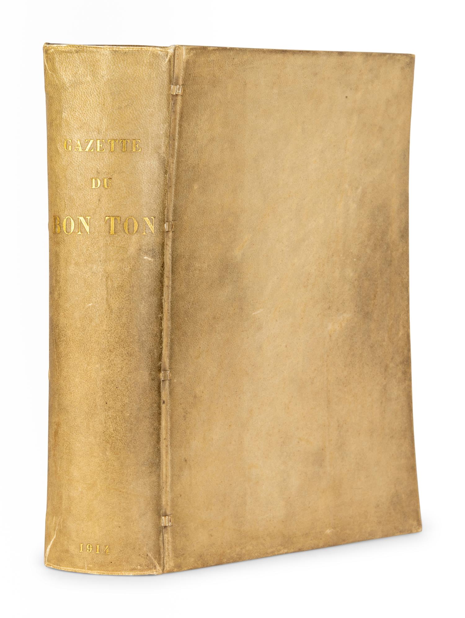 [FRENCH COSTUME]. HERMANN, Lucien Antoine (1886-1954). Gazette du Bon Ton Art-Modes & Frivolites. Paris, Berlin & London: Librairie Centrale Des Beaux-Arts, Paul Cassirer, and William Heinemann, Christmas 1913 – June 1914.