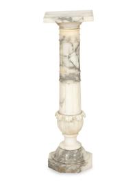 A Carved Alabaster Pedestal