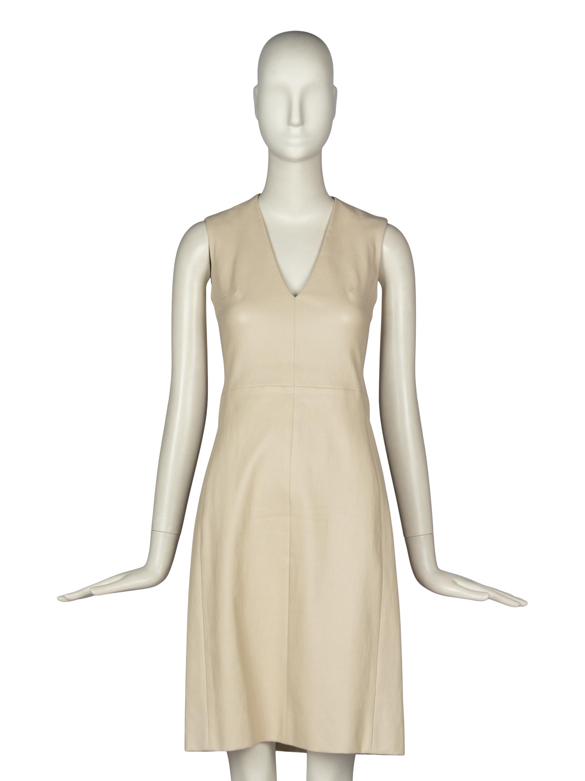 The Row Sleeveless Leather Dress