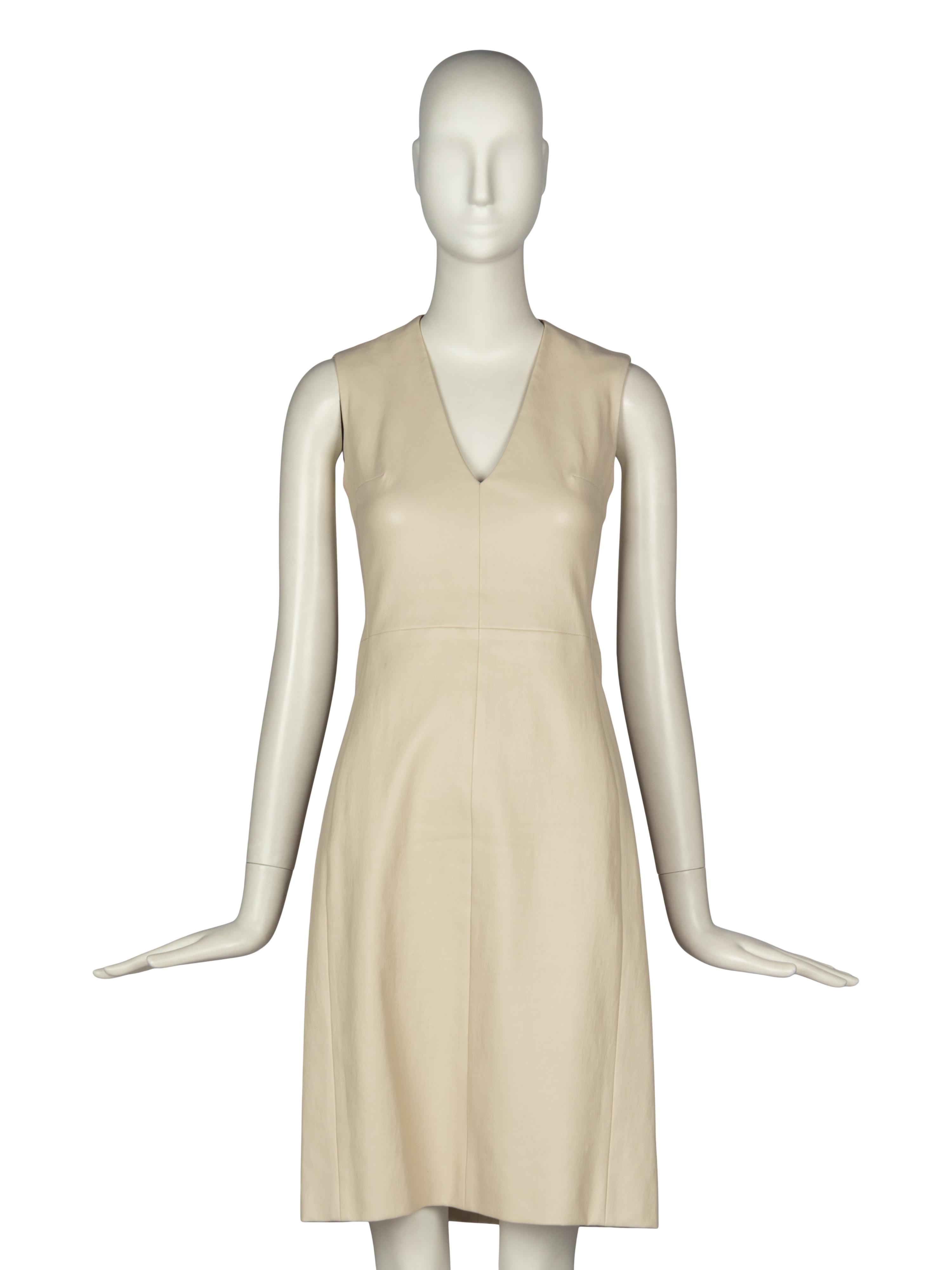 The Row Sleeveless Leather Dress