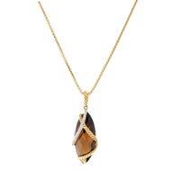 DAVID YURMAN, SMOKEY QUARTZ AND DIAMOND 'CABLE WRAP' PENDANT/NECKLACE