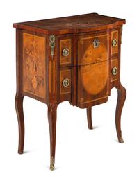 A Louis XV/XVI Transitional Style Marquetry Chest of Drawers