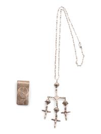 Mexican Silver Necklace and Money Clip