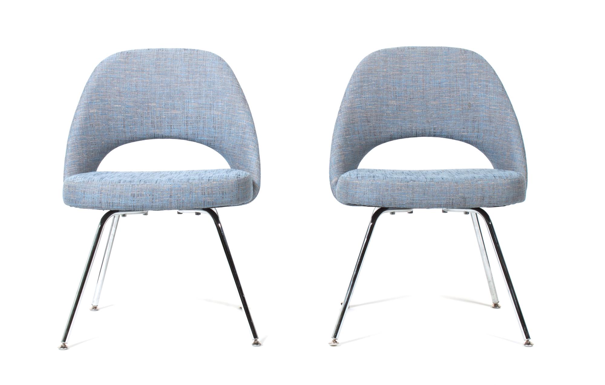 Two Executive Armless Chairs Height 31 inches. — EERO SAARINEN (FINNISH/AMERICAN, 1910 - 1961) FOR KNOLL INTERNATIONAL