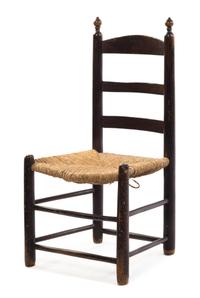 An American Ladder Back Side Chair Height 35 1/4 inches. — 19TH CENTURY