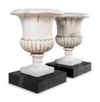 A Pair of Large Marble Campagna Urns