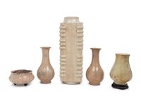 Five Chinese Crackled Glazed Porcelain Articles