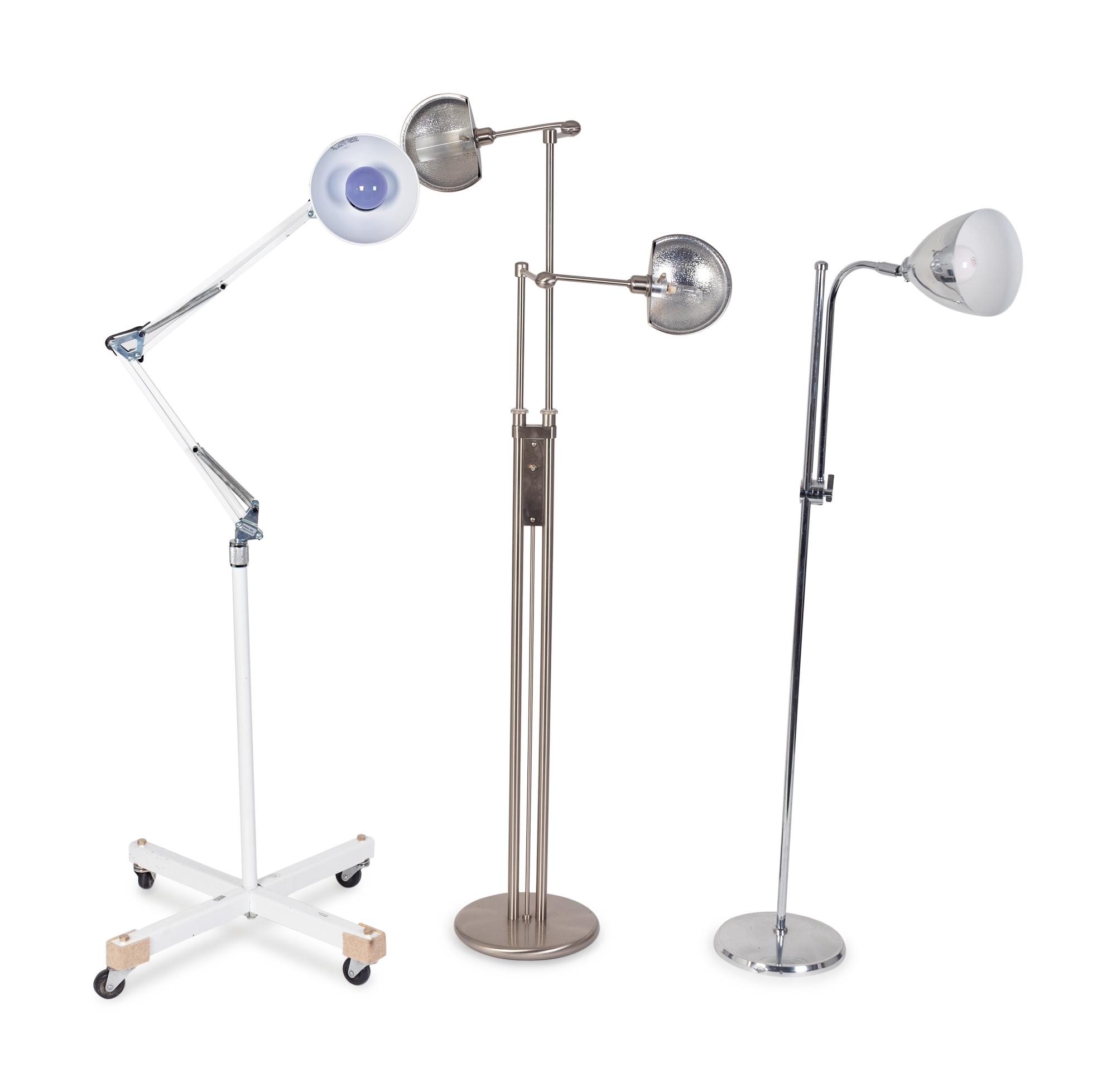 A Group of Three Contemporary Metal Floor Lamps — 20TH/21ST CENTURY