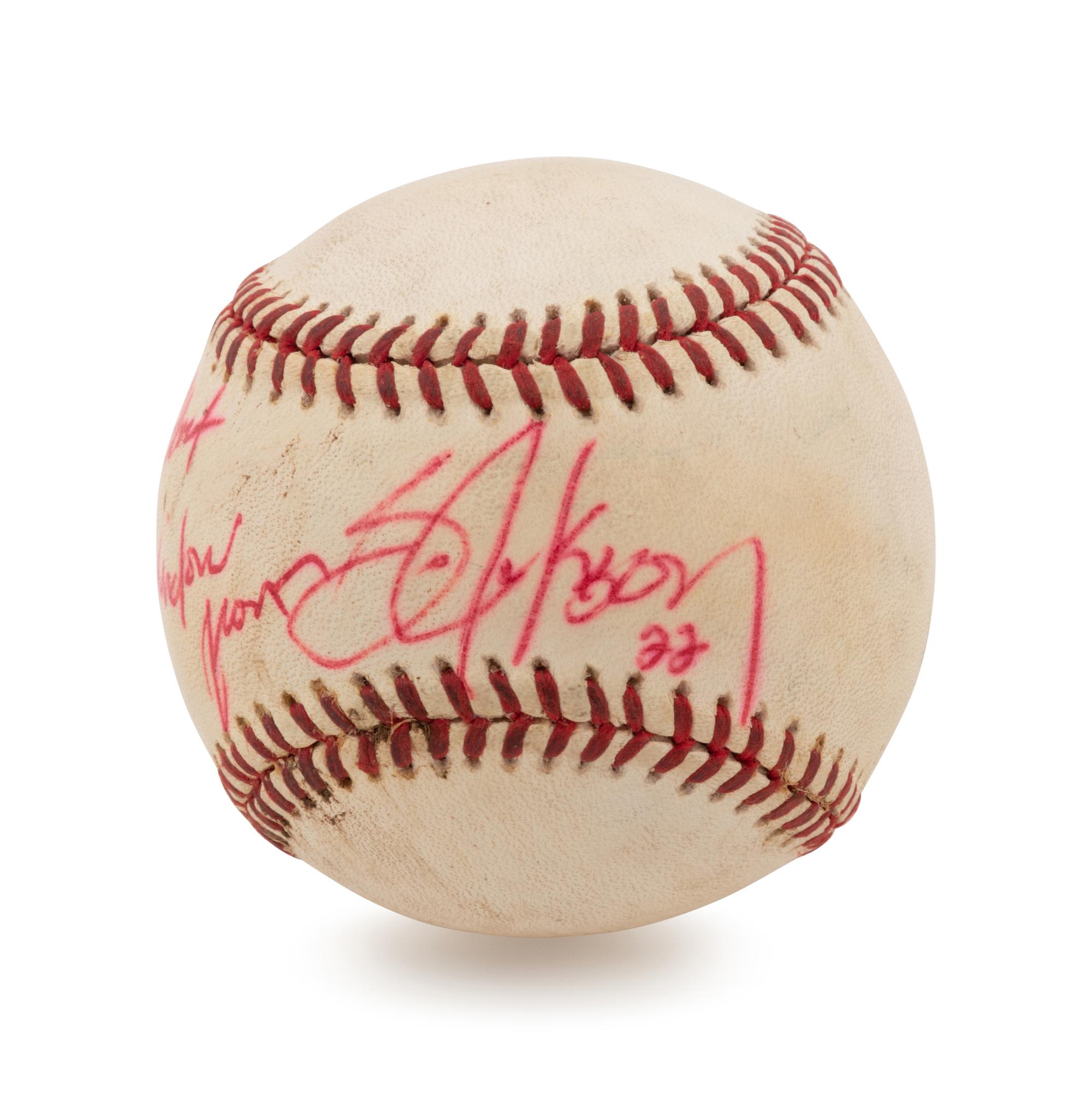 A Bo Jackson Signed and Uniquely Inscribed Baseball