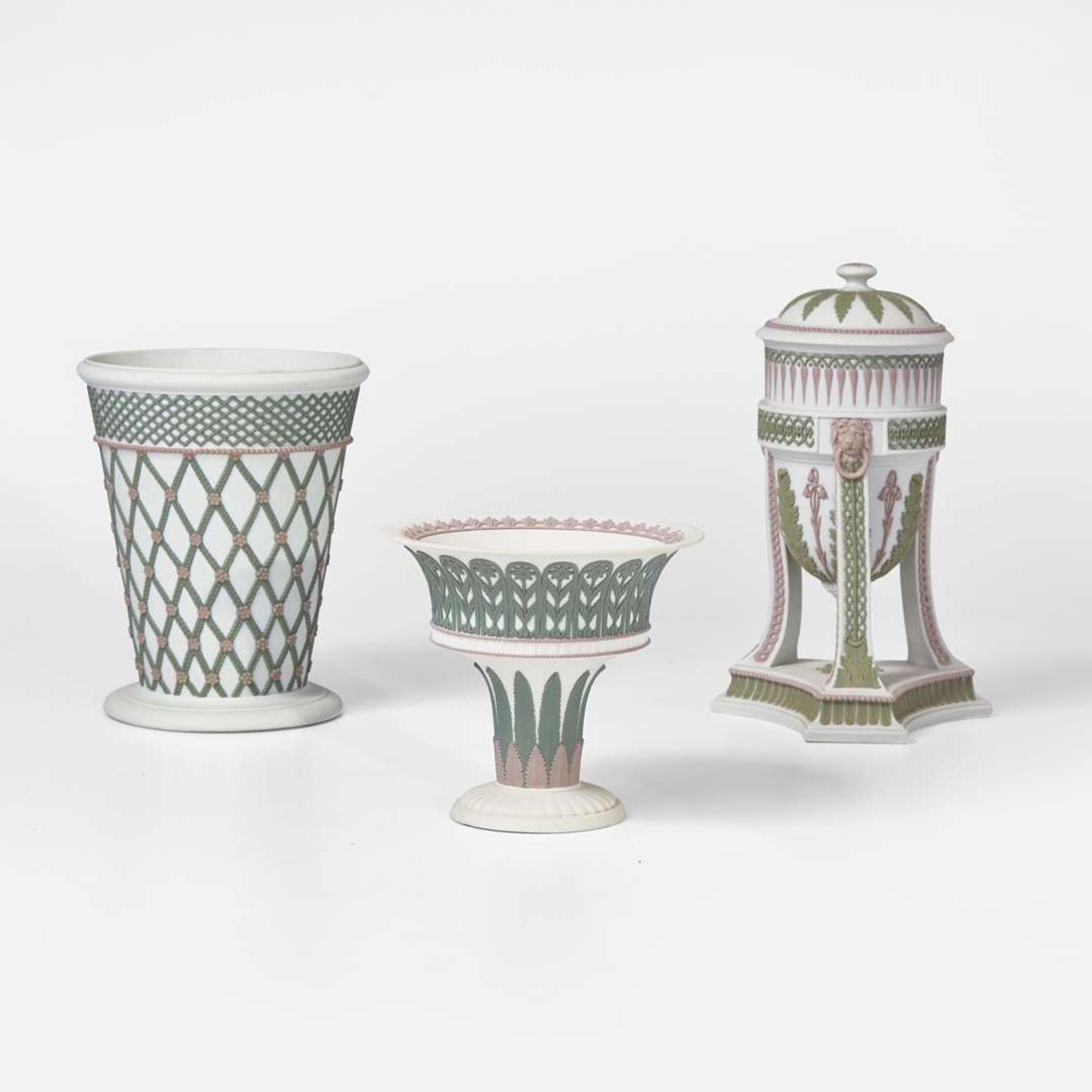 Three Wedgwood Tricolor Jasperware Items UK, 19th century