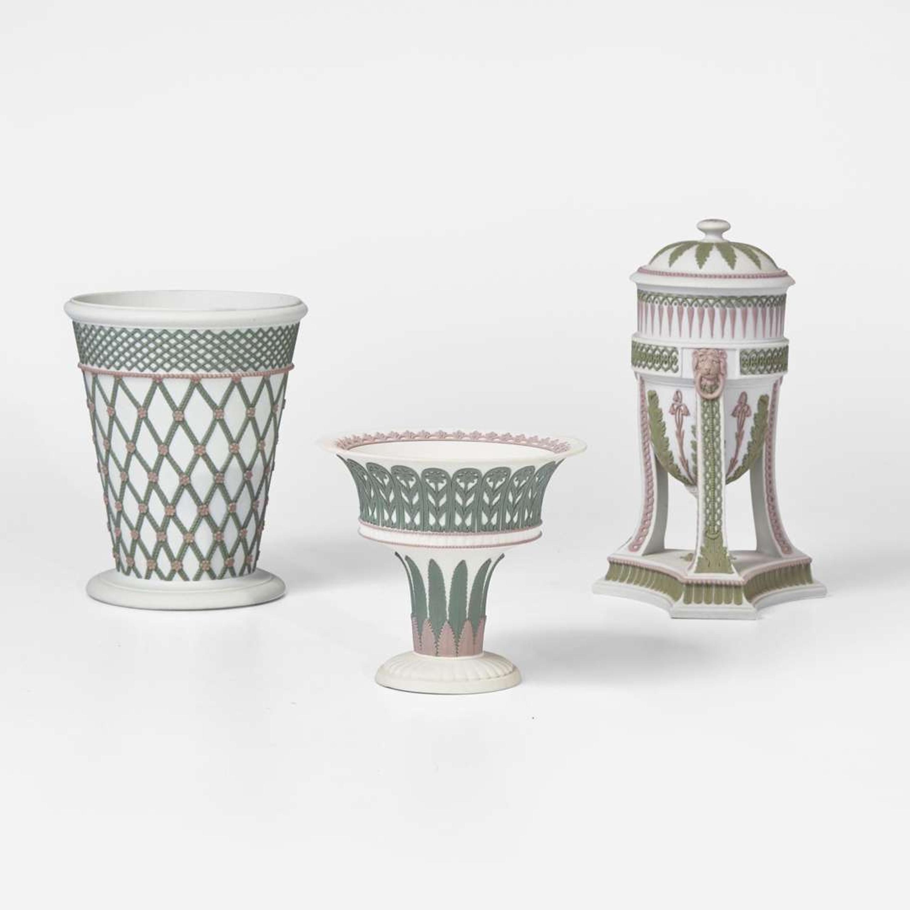 Three Wedgwood Tricolor Jasperware Items UK, 19th century