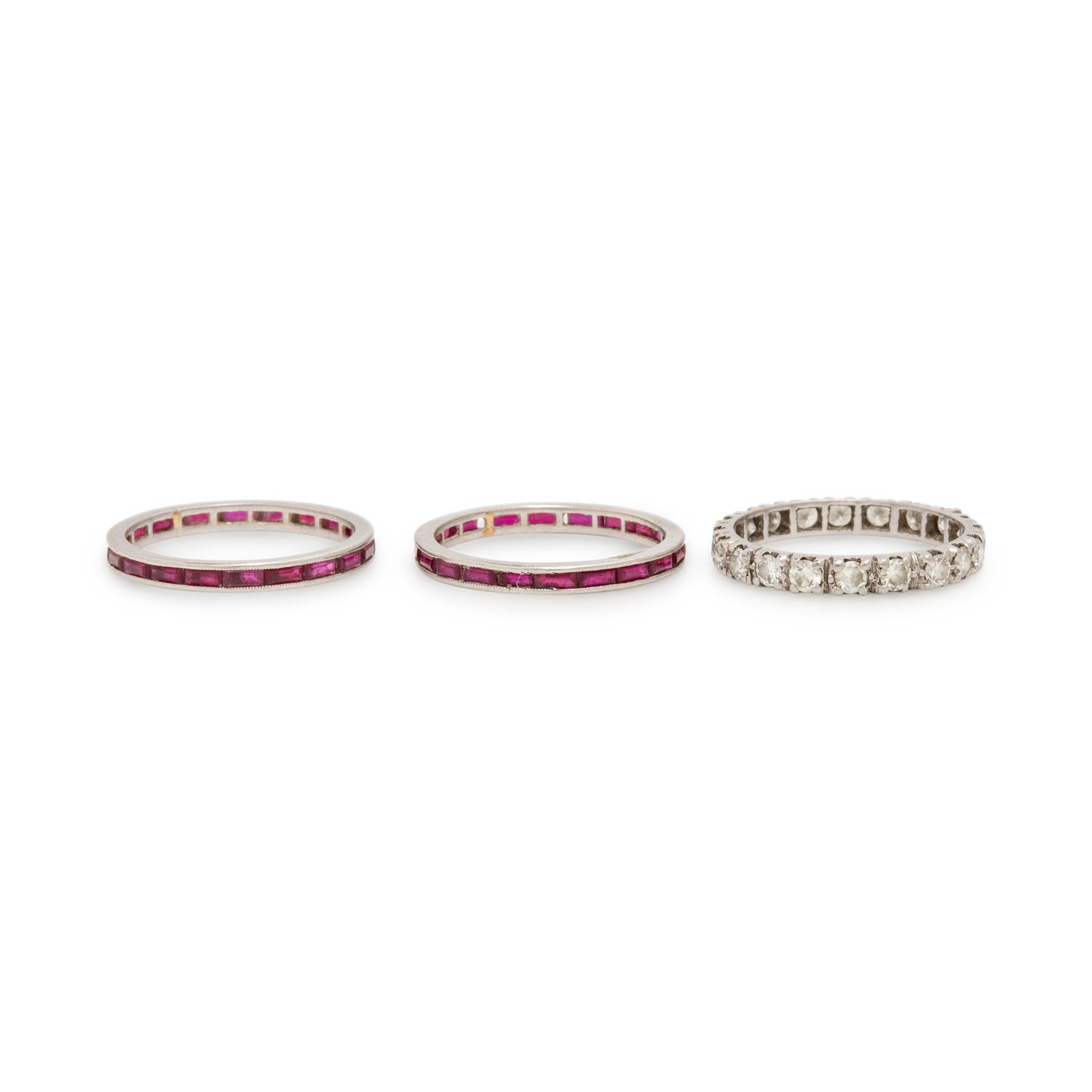 Three Multigem and Platinum Rings