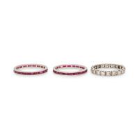 Three Multigem and Platinum Rings