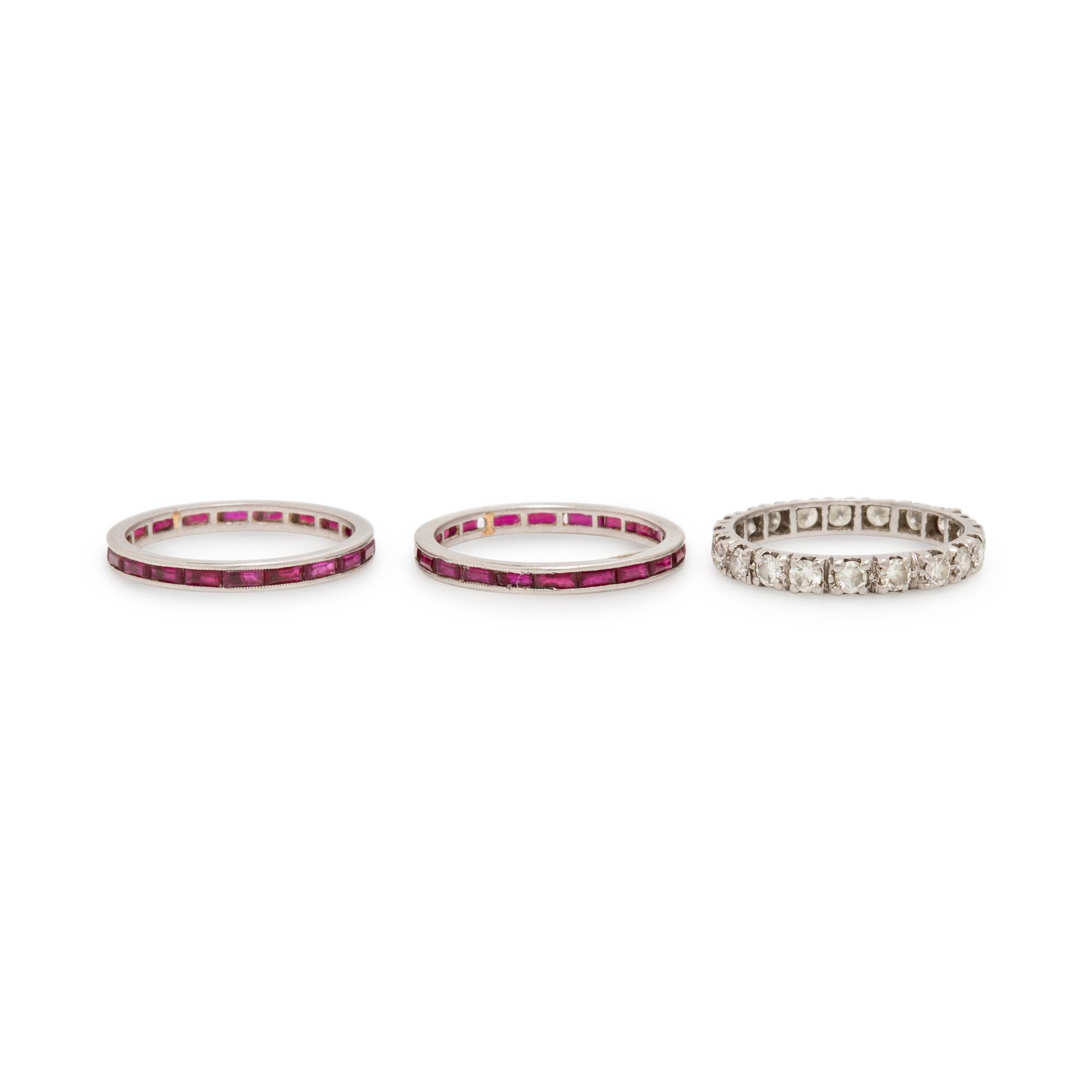 Three Multigem and Platinum Rings
