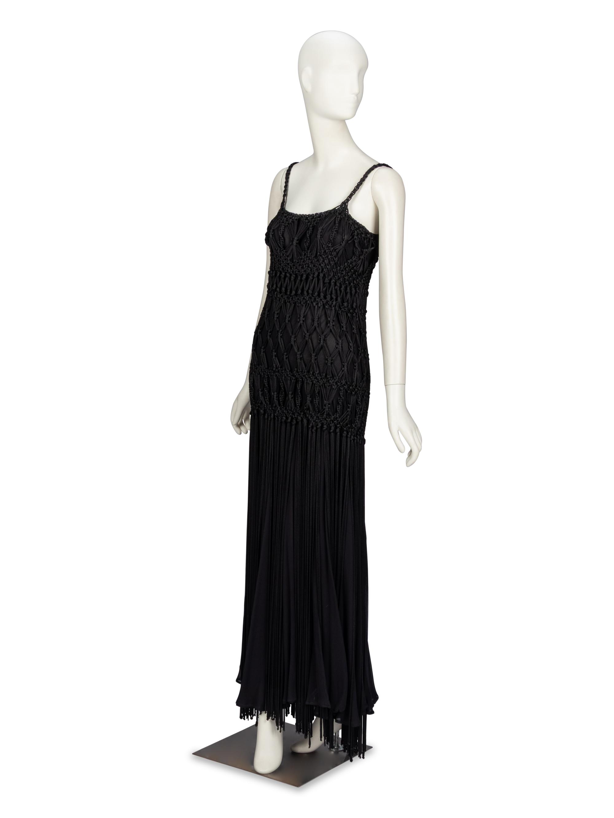 Alberta Ferretti, Fringed Macramé Gown
