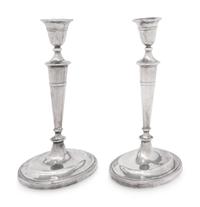 A Pair of American Silver Candlesticks