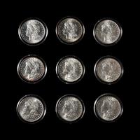 A Group of Nine Morgan $1 Coins