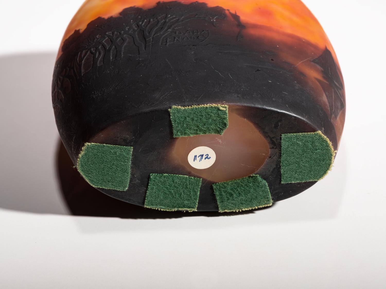 A Daum Cameo Glass Scenic Vase