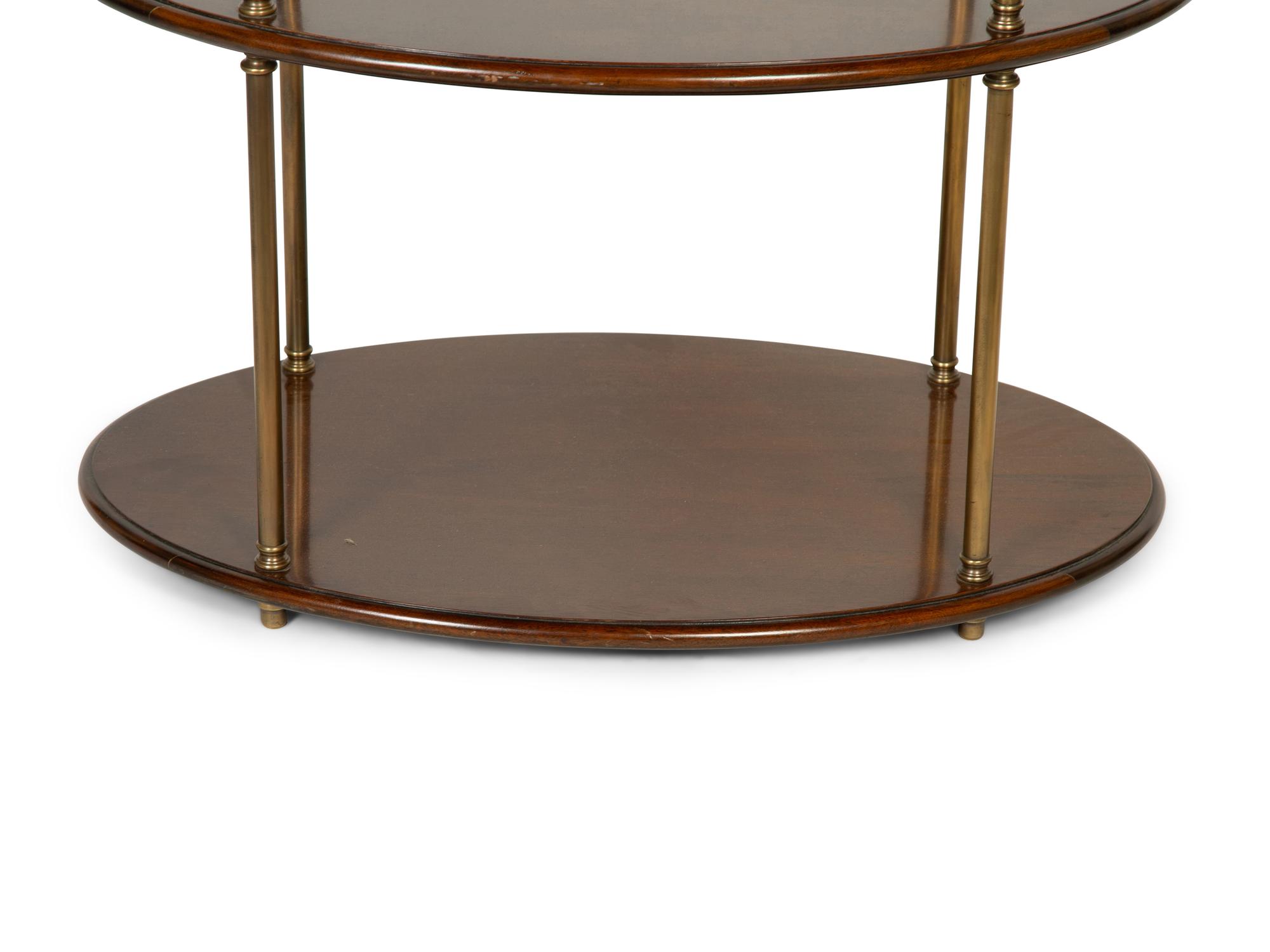 An English Brass and Mahogany Three-Tier Étagère