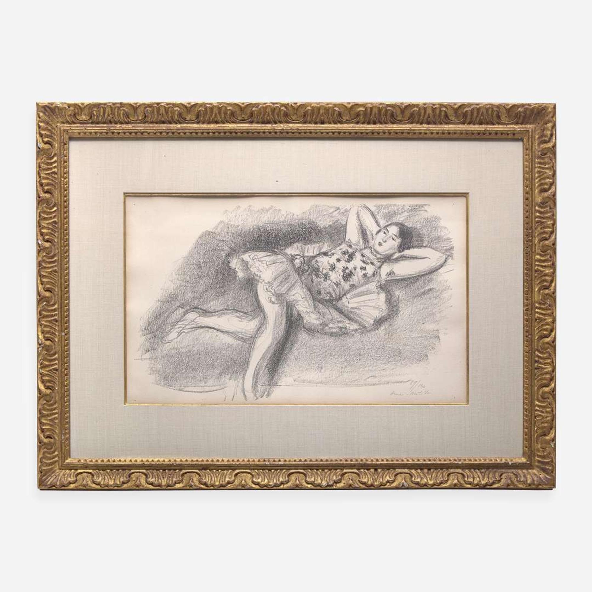 Henri Matisse (French, 1869-1954) Danseuse au Divan Pilée en Deux from Dix Danseuses