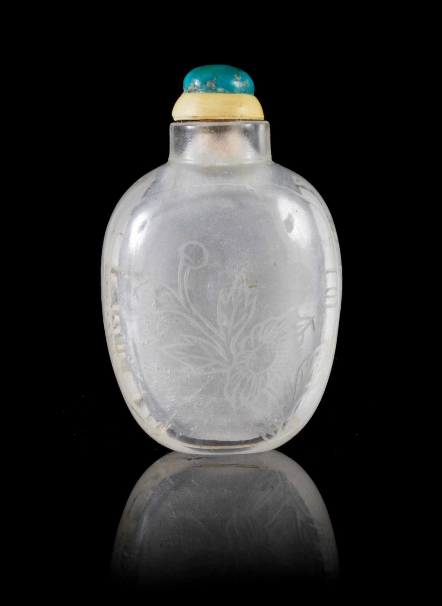 A Rock Crystal Snuff Bottle Height 2 3/4 inches.