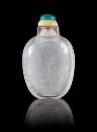 A Rock Crystal Snuff Bottle Height 2 3/4 inches.