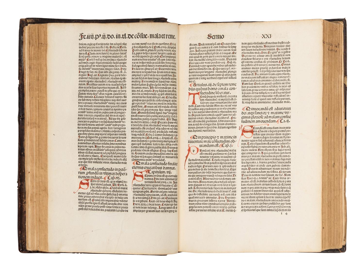 BERNARDINUS SENENSIS, Saint (1380-1444). Quadragesimale de christiana religione . [Basel: Johann Amerbach, not after 1489].