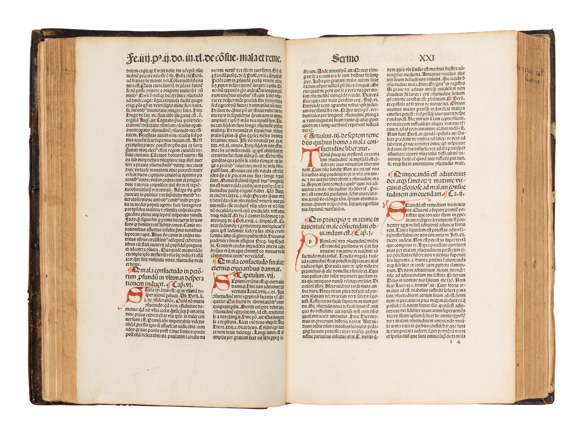 BERNARDINUS SENENSIS, Saint (1380-1444). Quadragesimale de christiana religione . [Basel: Johann Amerbach, not after 1489].