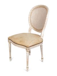A Set of Ten Louis XV Style Painted Dining Chairs