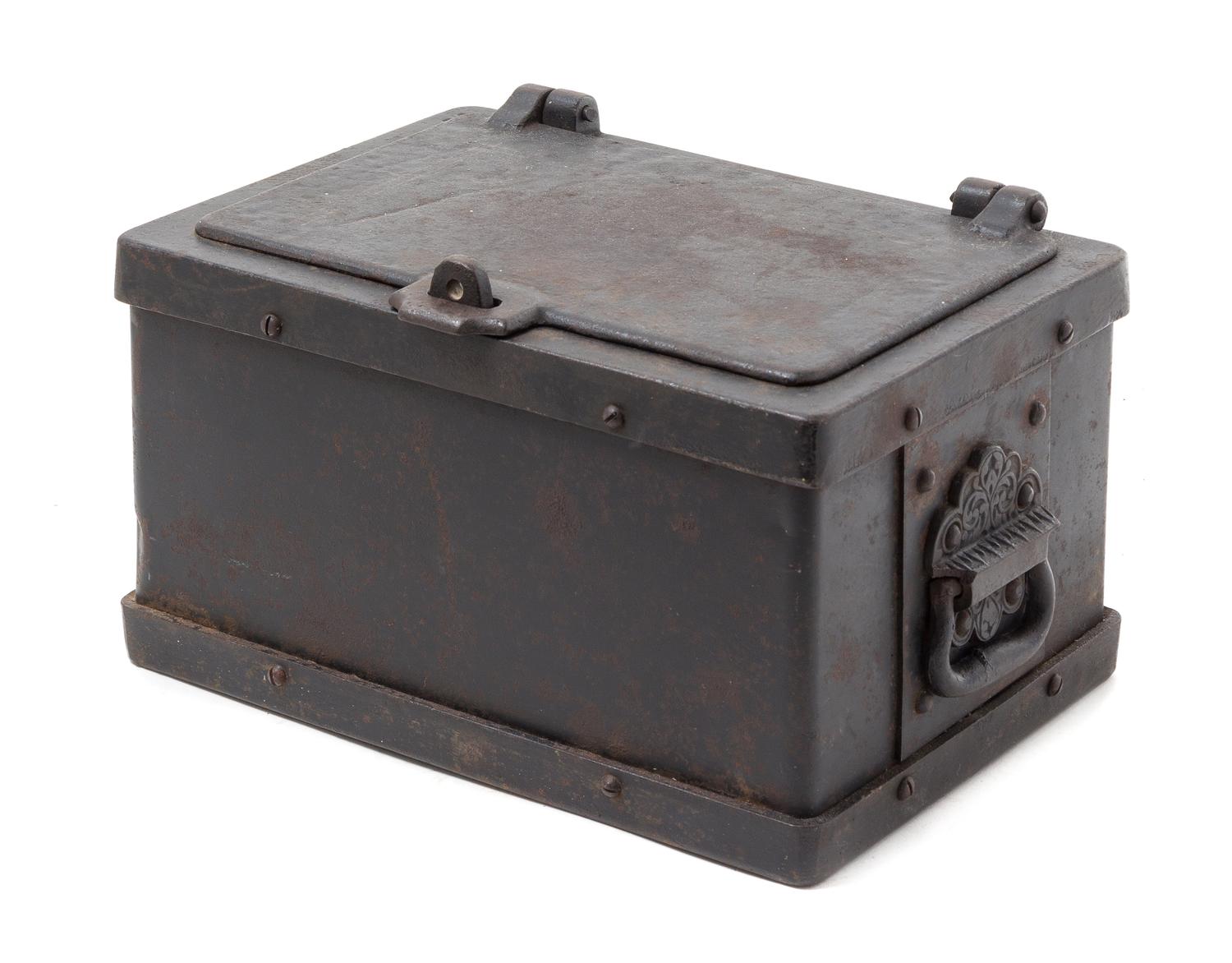 A Cast Iron Strong Box Width 12 1/2 inches. — PURPORTEDLY FROM A WELLS FARGO STAGECOACH