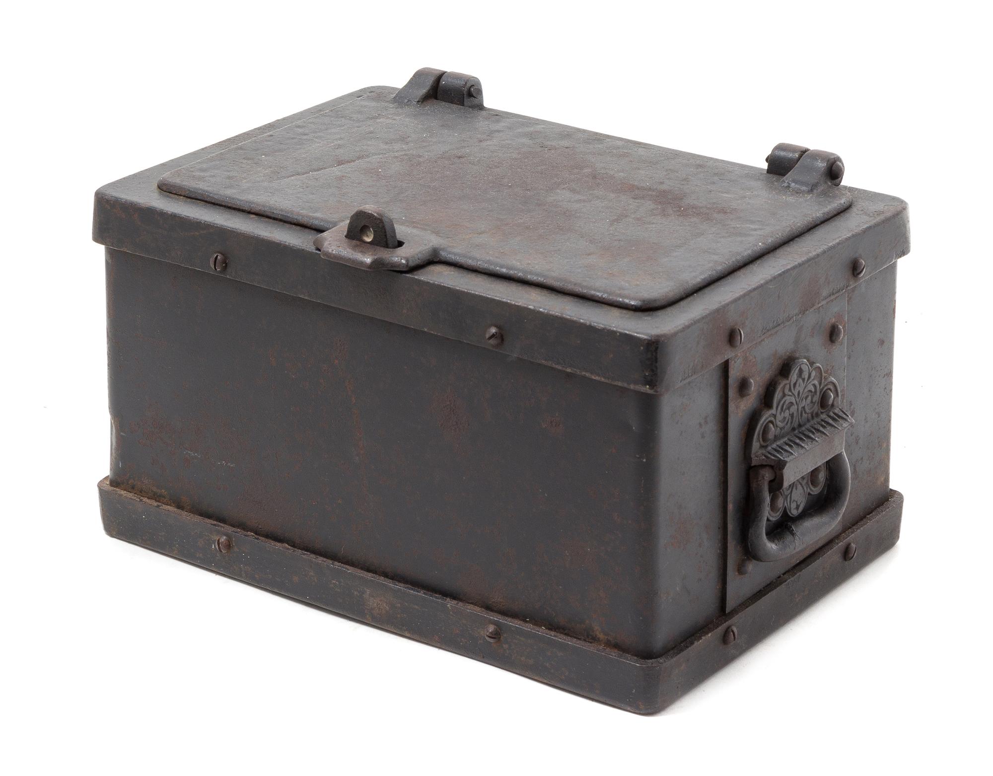 A Cast Iron Strong Box Width 12 1/2 inches. — PURPORTEDLY FROM A WELLS FARGO STAGECOACH