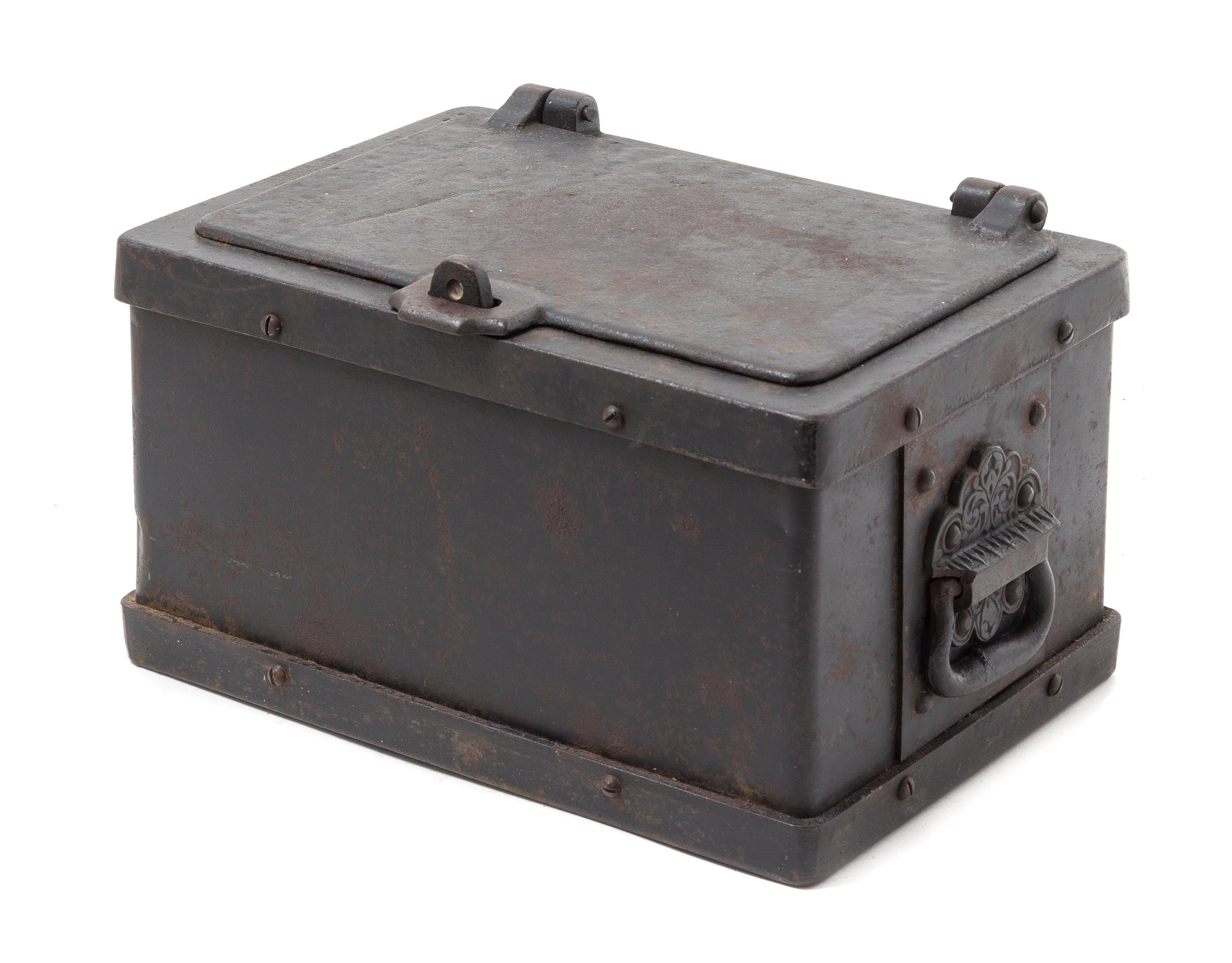 A Cast Iron Strong Box Width 12 1/2 inches. — PURPORTEDLY FROM A WELLS FARGO STAGECOACH
