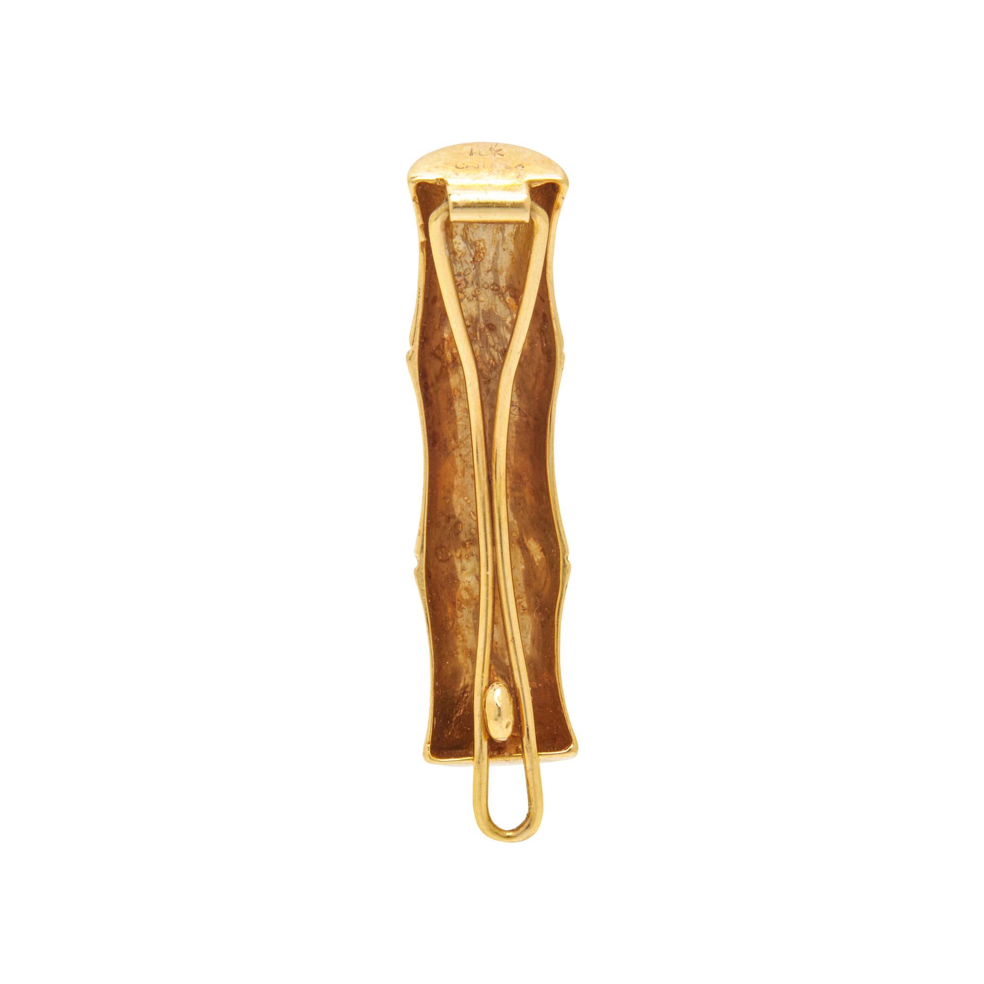 CARTIER, YELLOW GOLD BAMBOO BARRETTE