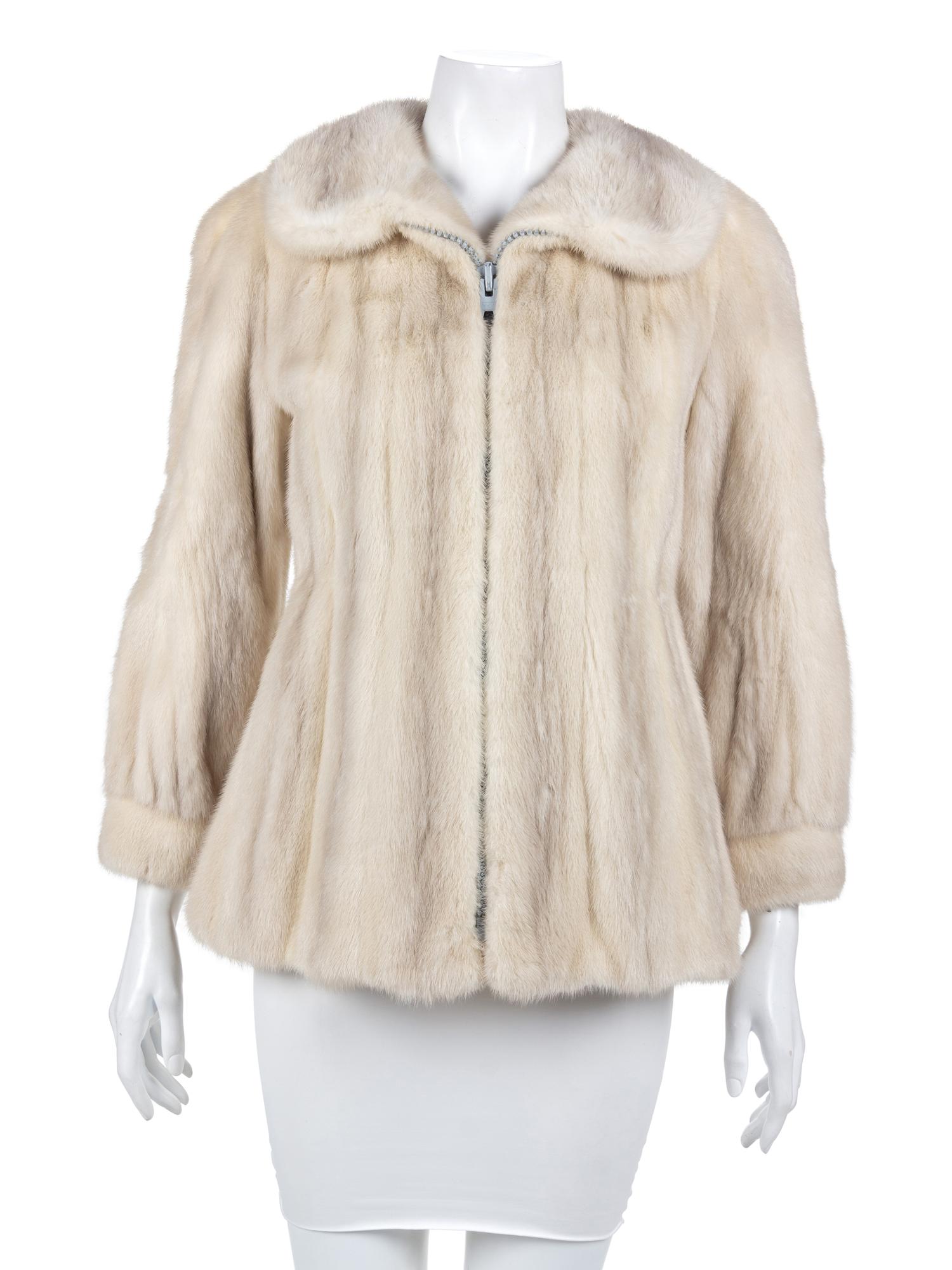 Christie Brothers White Fur Jacket, 1980's