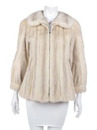 Christie Brothers White Fur Jacket, 1980's