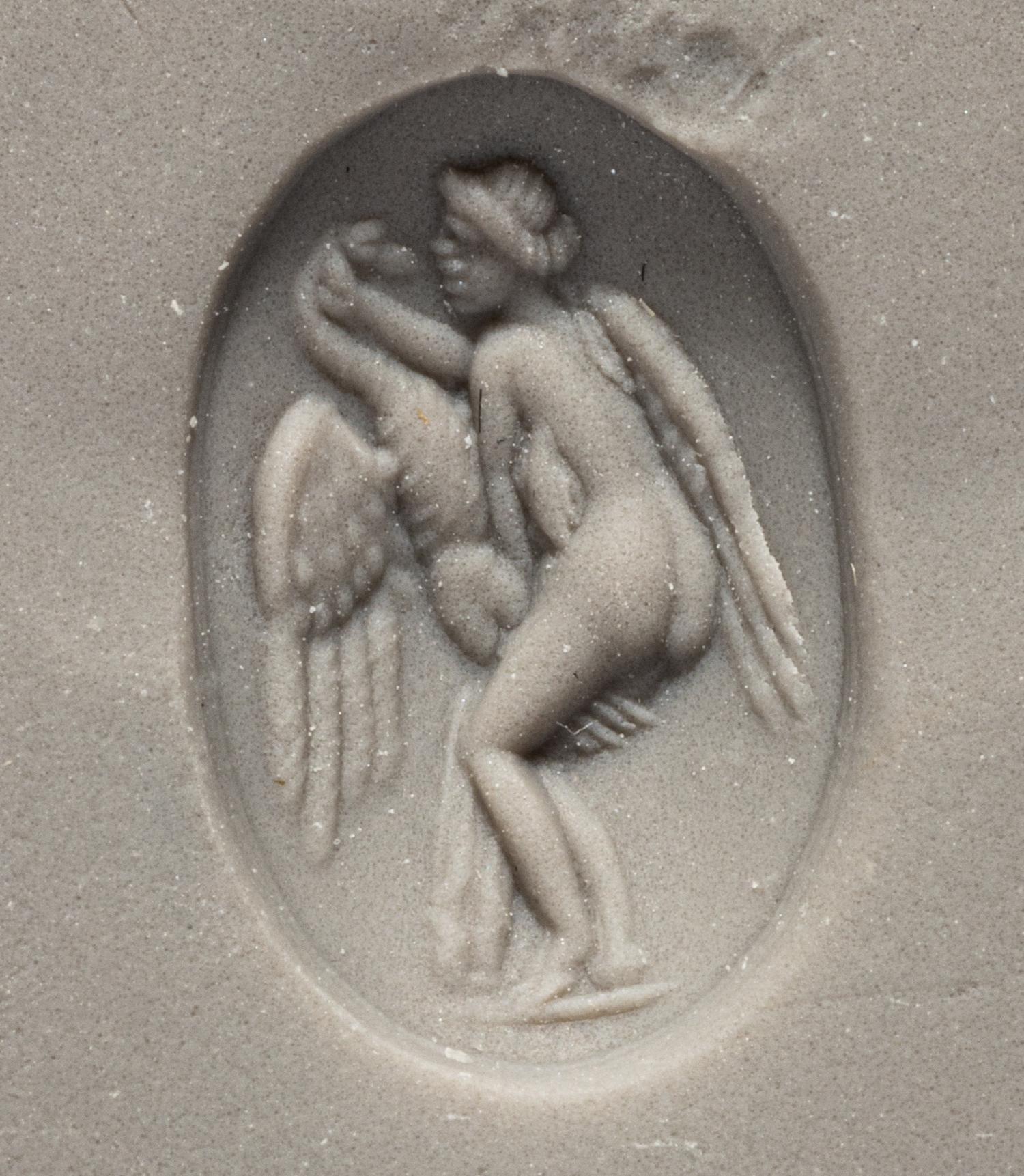 A Roman Plasma Ring Stone with Princess Leda and the Swan