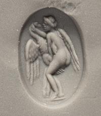 A Roman Plasma Ring Stone with Princess Leda and the Swan
