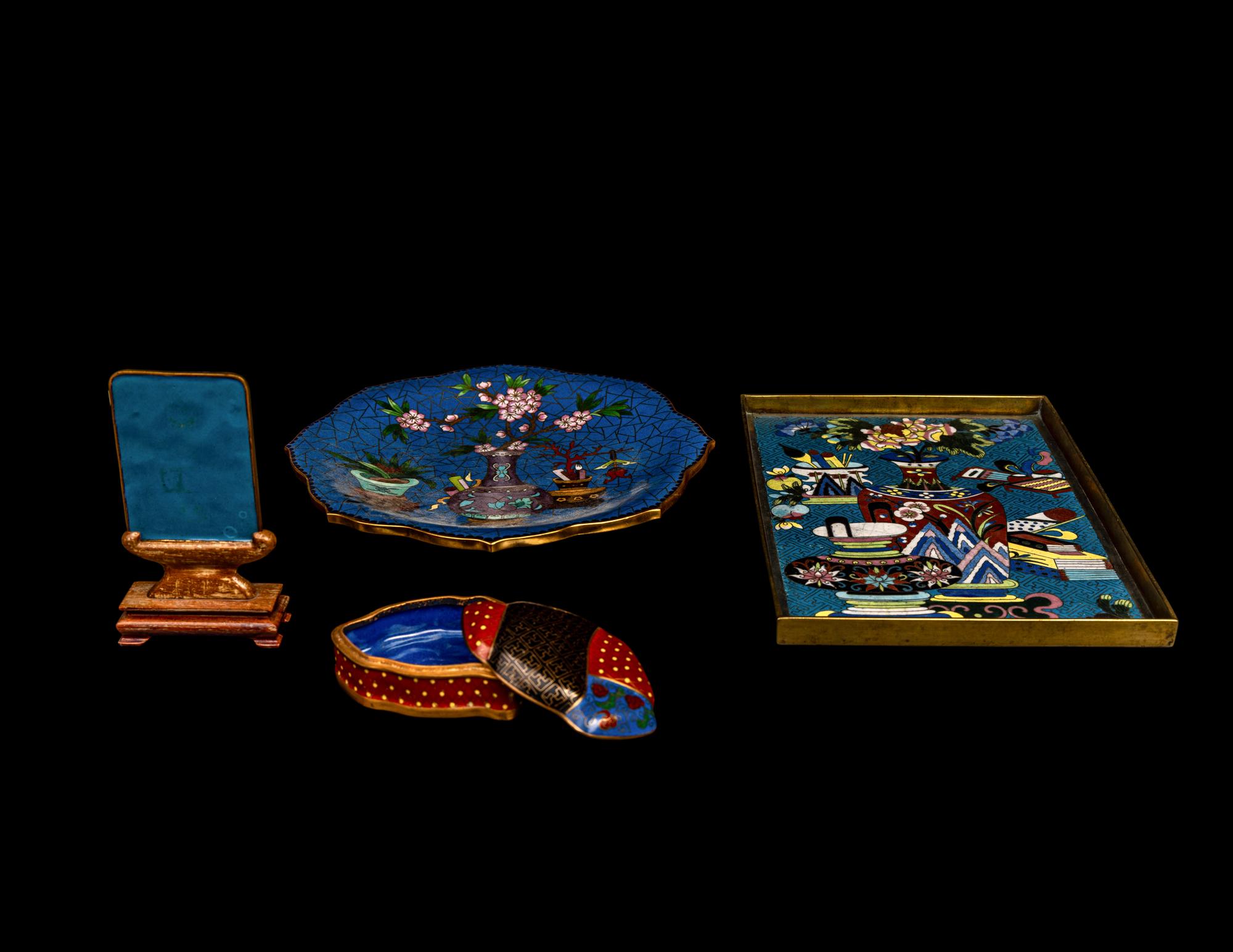 Four Chinese Cloisonné Enamel Articles