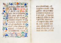(ILLUMINATED MANUSCRIPT) A double illuminated manuscript leaf. 16th century.